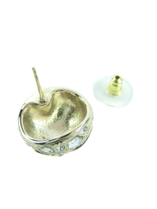 Chanel B25 P Abf219 Metal Strass Star Heart Motif Bijoux Ball Earrings